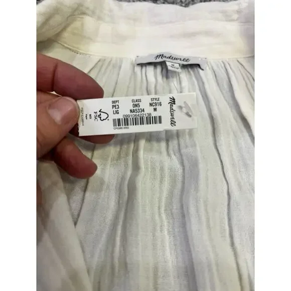 Madewell Lightestspun Cover Up Maxi Shirtdress NWT M Cream Featherweight Relax - Picture 7 of 11